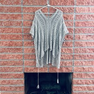 Gray Knit Poncho